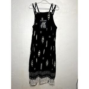 Nina Piccalino aztec printed smocked tank dress womens medium bohemian festival
